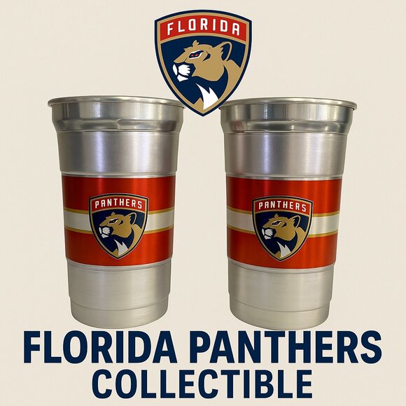 Florida Panthers Exclusive Collectible Aluminum Cups 🏒🐾 (Set of 2) - Picture 1 of 9